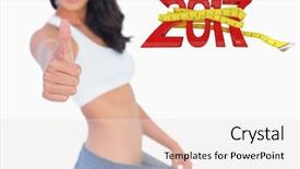  Presentation with lunar new year ox - Beautiful theme featuring concern figure - victorious woman holding her too backdrop and a sky blue colored foreground