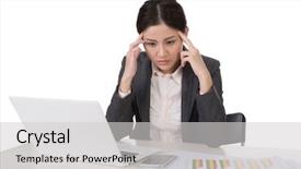  Presentation with asian - Beautiful theme featuring concern figure - worried business woman of asian backdrop and a light gray colored foreground