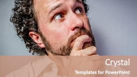  Presentation with future - Amazing presentation theme having concern for the future man backdrop and a coral colored foreground