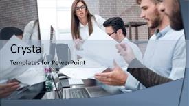  Presentation with performance - PPT theme with concerned about the financial performance background and a light blue colored foreground