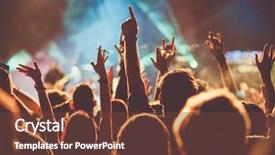  Presentation with festival music - Slide deck consisting of concert - summer music festival background and a tawny brown colored foreground