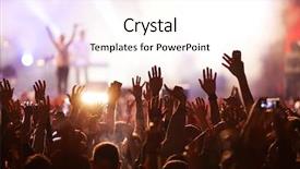  Presentation with concert music master - Slide set consisting of concert - summer music festival background and a sky blue colored foreground