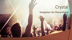  Presentation with festival music - Presentation theme consisting of concert - summer music festival background and a cream colored foreground