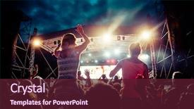  Presentation with festival music - Colorful slides enhanced with concert - summer music festival backdrop and a tawny brown colored foreground