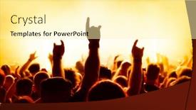  Presentation with audience - Theme consisting of youth club - concert audience at rock concert background and a blonde colored foreground