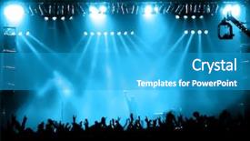  Presentation with party time - Presentation enhanced with concert crowd - time exposure background and a teal colored foreground