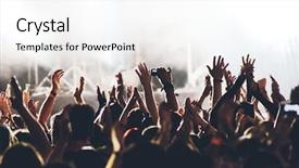  Presentation with concert - Amazing presentation theme having concert crowd at rock concert backdrop and a white colored foreground