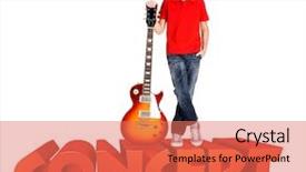  Presentation with electric guitar - Beautiful slide deck featuring concert from the 3d text backdrop and a coral colored foreground