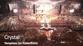  Presentation with concert - Colorful PPT theme enhanced with concert hall backdrop and a tawny brown colored foreground