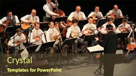  Presentation with orchestra - Cool new PPT theme with concert-of-croatian-radio backdrop and a tawny brown colored foreground