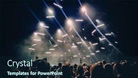  Presentation with silhouettes guitar - Presentation theme featuring concert show background with crowd silhouettes listening to acoustic guitar music live performance by rock band on stage dark with lights mobile picture taken with phone background and a wine colored foreground