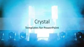  Presentation with concert stage empty stage - Beautiful PPT theme featuring concert stage in disco light backdrop and a  colored foreground