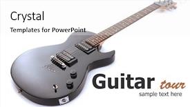  Presentation with modern electric iron isolated - Colorful slide deck enhanced with concert tour - electric guitar isolated on white backdrop and a  colored foreground