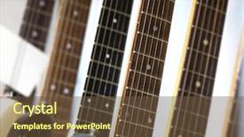 Presentation with instrument - Presentation design consisting of concert tour - electric guitars aligned background and a tawny brown colored foreground