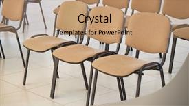  Presentation with chairs - Theme having concert venue - chairs in rows background and a coral colored foreground