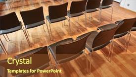  Presentation with chairs - Slide set consisting of concert venue - chairs in rows background and a tawny brown colored foreground