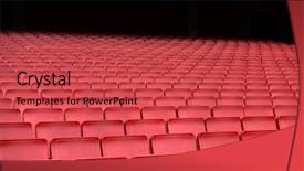  Presentation with football stadium - Cool new PPT layouts with concert venue - empty red seat row backdrop and a red colored foreground