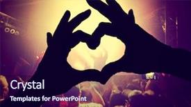  Presentation with singer - Beautiful presentation theme featuring concert with a heart backdrop and a wine colored foreground