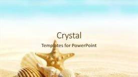  Presentation with shells - Colorful PPT theme enhanced with conch - shells and starfish on sandy backdrop and a  colored foreground