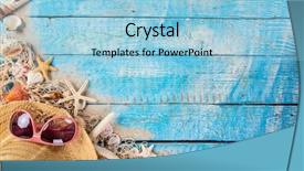  Presentation with sea shells - PPT layouts enhanced with conch - summer traveling time sea holiday background and a light blue colored foreground