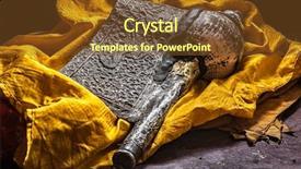  Presentation with music instrument - Presentation theme featuring conch shell - religious music background and a tawny brown colored foreground