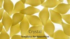  Presentation with lighting - Audience pleasing theme consisting of conchiglioni-rigati-pasta-wtih-back backdrop and a yellow colored foreground