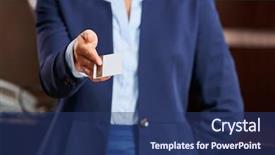  Presentation with hotel key - Presentation design consisting of concierge offering a key card background and a ocean colored foreground