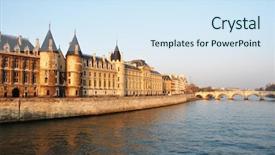  Presentation with paris - Colorful slide deck enhanced with refletion - conciergerie in paris backdrop and a sky blue colored foreground