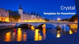  Presentation with paris france - Slides featuring conciergerie-palace-and-prison background and a royal blue colored foreground