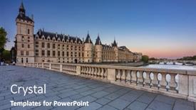  Presentation with paris france - PPT theme consisting of conciergerie-palace-and-prison background and a gray colored foreground