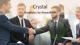  Presentation with shaking hands - Audience pleasing presentation design consisting of partners concluding deal and shaking backdrop and a lemonade colored foreground