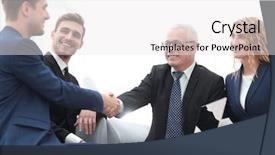  Presentation with shaking hands - Amazing presentation having partners concluding deal and shaking backdrop and a white colored foreground