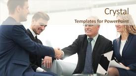  Presentation with shaking hands - Slide set consisting of partners concluding deal and shaking background and a cream colored foreground