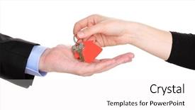  Presentation with contract - Presentation design featuring concluding contract of sale isolated on white background and a sky blue colored foreground