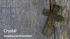  Presentation with condolence - Slide deck with concole - wooden cross or crucifix background and a gray colored foreground