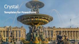  Presentation with paris france - Presentation theme having concorde at night paris france background and a teal colored foreground