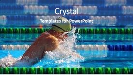  Presentation with blue water - Amazing presentation having concours enfants - swimming breaststroke in waterpool backdrop and a ocean colored foreground