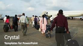  Presentation with aircraft - Cool new slide set with concourse - aircraft in airport backdrop and a dark gray colored foreground