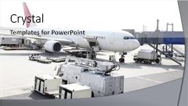  Presentation with ready - Beautiful slide set featuring concourse - airplane ready for boarding backdrop and a white colored foreground