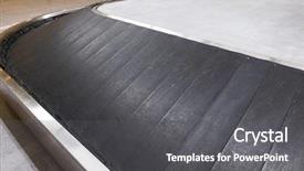  Presentation with logistics warehouses area - Slide set consisting of concourse - baggage claim area background and a dark gray colored foreground