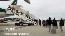  Presentation with airport - Presentation featuring concourse - baggage in the airport background and a gray colored foreground