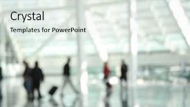  Presentation with railway survey - Presentation enhanced with concourse - blurred image of travellers background and a sky blue colored foreground