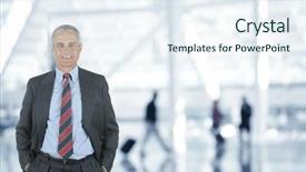  Presentation with airport terminal - Beautiful slide set featuring concourse - businessman in airport terminal backdrop and a sky blue colored foreground