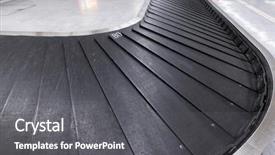  Presentation with airport - Presentation theme with concourse - empty airport baggage belt background and a gray colored foreground