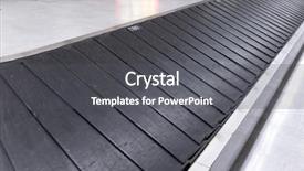  Presentation with airport - Audience pleasing PPT theme consisting of concourse - empty baggage carousel in airport backdrop and a dark gray colored foreground