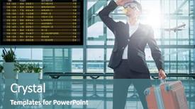  Presentation with scuba diving - Amazing presentation theme having concourse - funny business man ready backdrop and a teal colored foreground