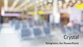 Presentation with airport lounge - Amazing theme having concourse - lounge in airport - defocused backdrop and a light blue colored foreground