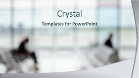  Presentation with airport lounge - Slide deck featuring concourse - passengers in the airport lounge background and a sky blue colored foreground