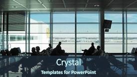  Presentation with airport lounge - Beautiful slides featuring concourse - people silhouette in the waiting backdrop and a tawny brown colored foreground