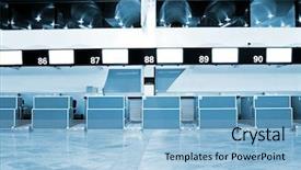  Presentation with registration - PPT layouts enhanced with concourse - registration tables in modern airport background and a light blue colored foreground